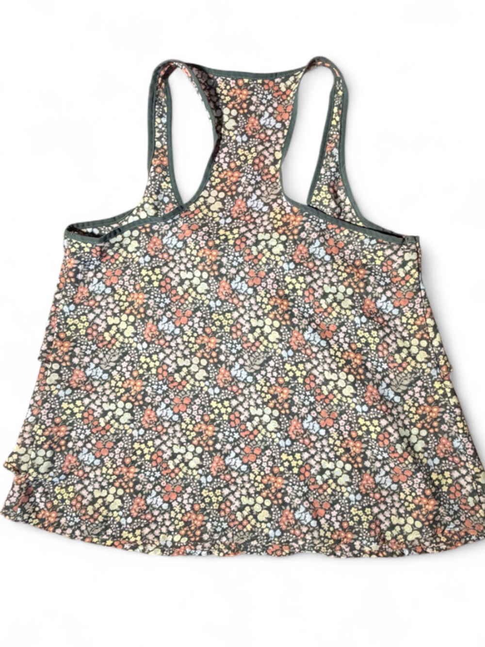 Fun & Flirt Floral Racerback Tank Top | Size Small | Ditsy Boho Sleeveless Top - Picture 2 of 3